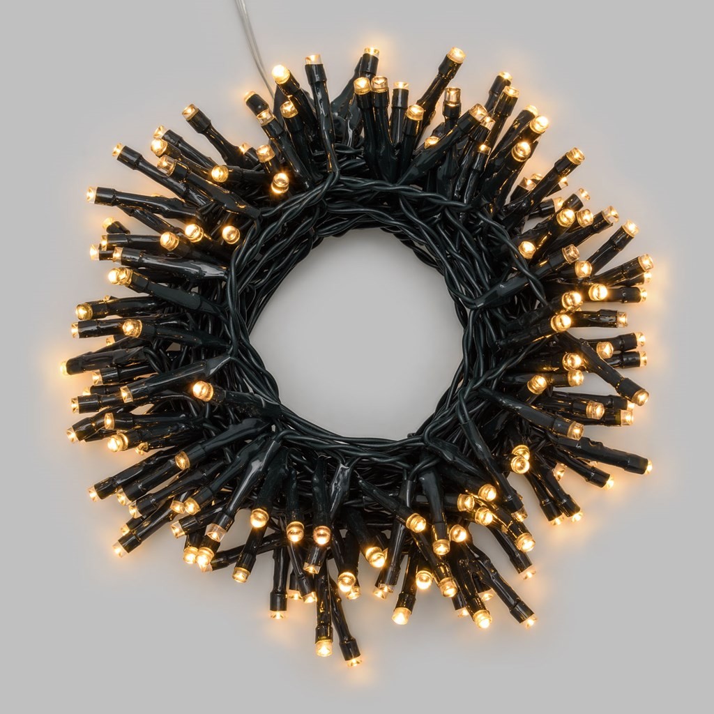 69482 8019959210974 EL-74337D ►catena led 50m 1000 luci di natale oro da esterno con spina ip44 cavo 5m verde 8 giochi