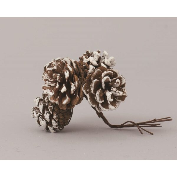69499 8019959393363 FA-39336 addobbo fiore natalizio set5 pignette nevate 4cm