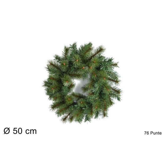 69621 8033113547751 RO007395 decoro natalizio per porta ghirlanda ø50cm 76 punte