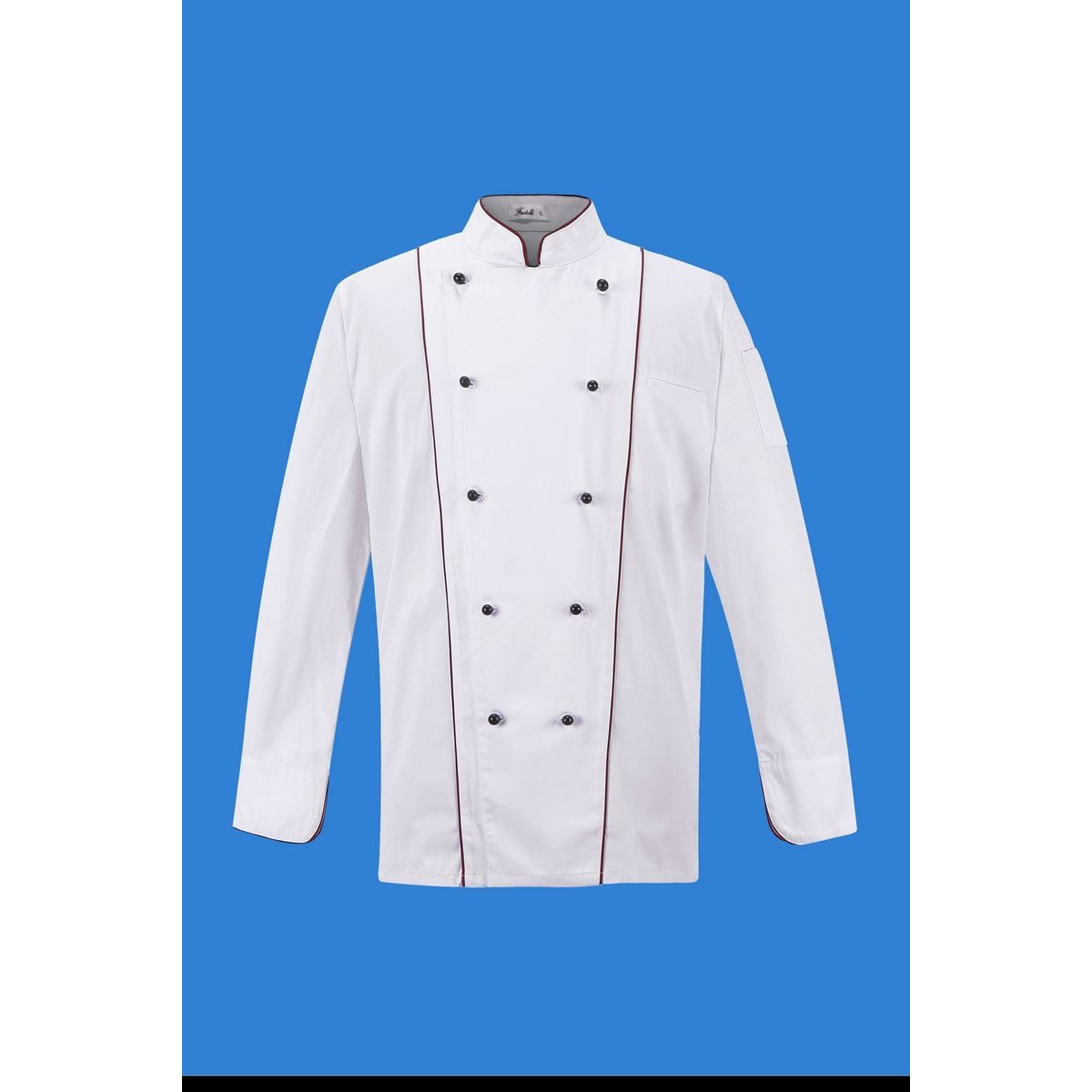 69886 9200000698868 GIA-Q010B-S abbigliamento professionale giacca cuoco unisex man.lunghe size:s-3xl bianco gia-q010b 60%poliestre 40%cotone tg.s