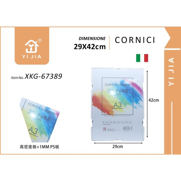 69953 8001684673896 LWXKG-67389 cornice a giorno apply con vetro in crilex 29,7x42cm a3