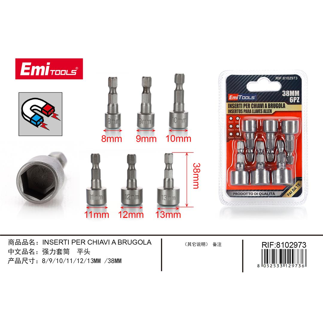 70109 8052533129729 8102972 INSERTI PER CHIAVE BRUGOLA 6PZ