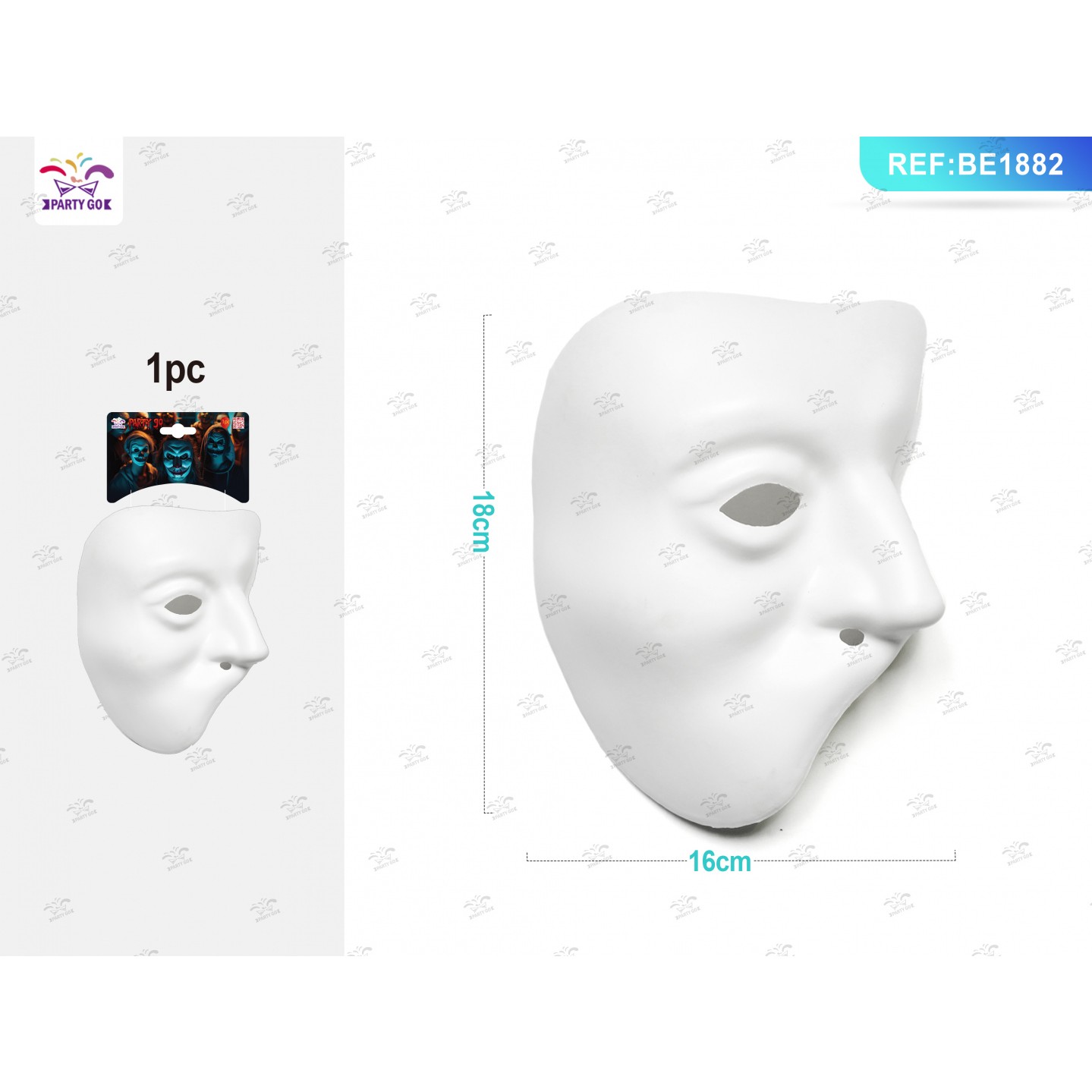 70346 8058617306826 BE1882 maschera bianca mezza faccia