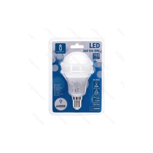70566 8433325175535 CIQ3017102512 LAMPADINA LED GOCCIA VETRO BIANCO 9W=72W E14 L/F 6500K
