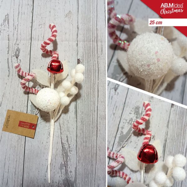 70794 8055711906853 HX980386 addobbo fiore natalizio spillone 25cm candy