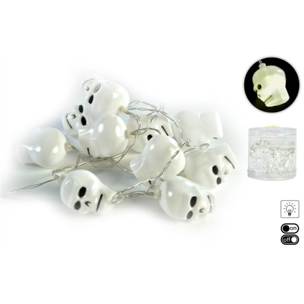 71044 3120370693828 69382 CP ghirlanda di 10 luci led forma teschio