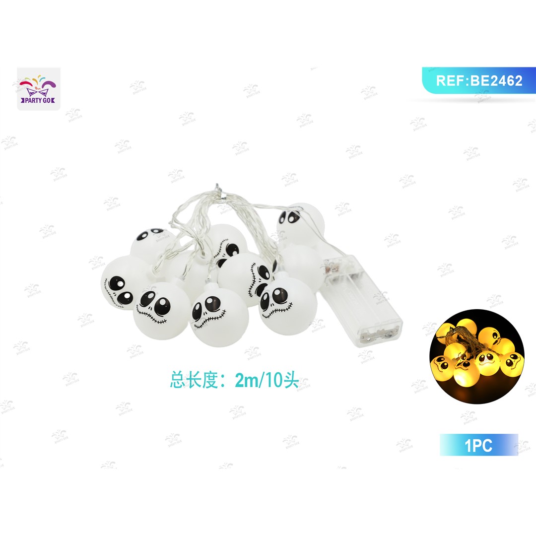 71289 8058617313329 BE2462 halloween ghirlanda 10 luci led forma di fantasmino 2mt