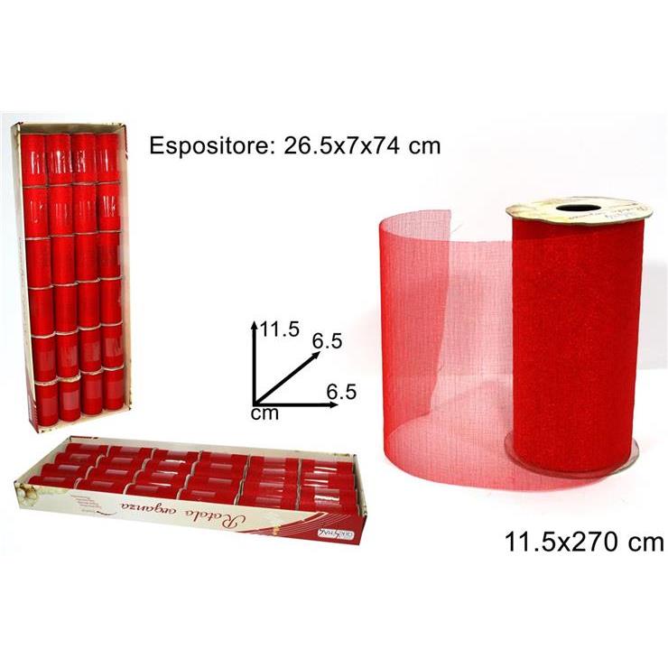 71615 8033113133718 IR001435 NASTRO ORGANZA CM.11,5 X 270 ROSSO