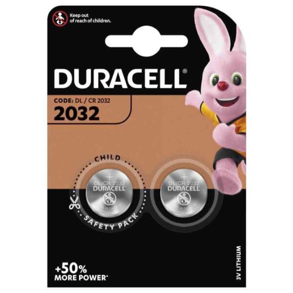 71639 5000394203921 CR2032_DU22B2 BATTERIE A BOTTONE 3V LITIO DURACELL CR2032 BL.2PZ