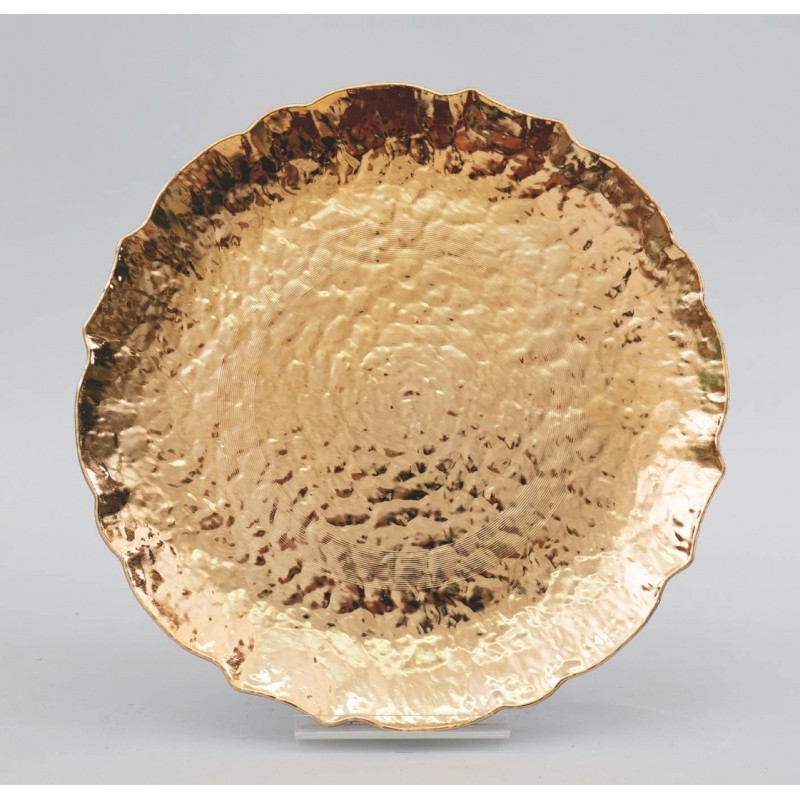 71670 8019959876217 CEN-87621 coord. oro segnaposto sottopiatto martellato ø33cm