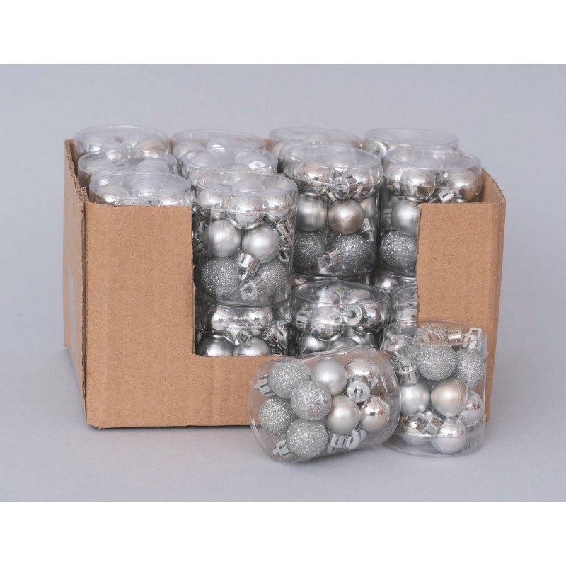 71866 8019959667013 PL-66701 palline di natale ø20mm 12 sfere met/gli/sat ass2col.aegento
