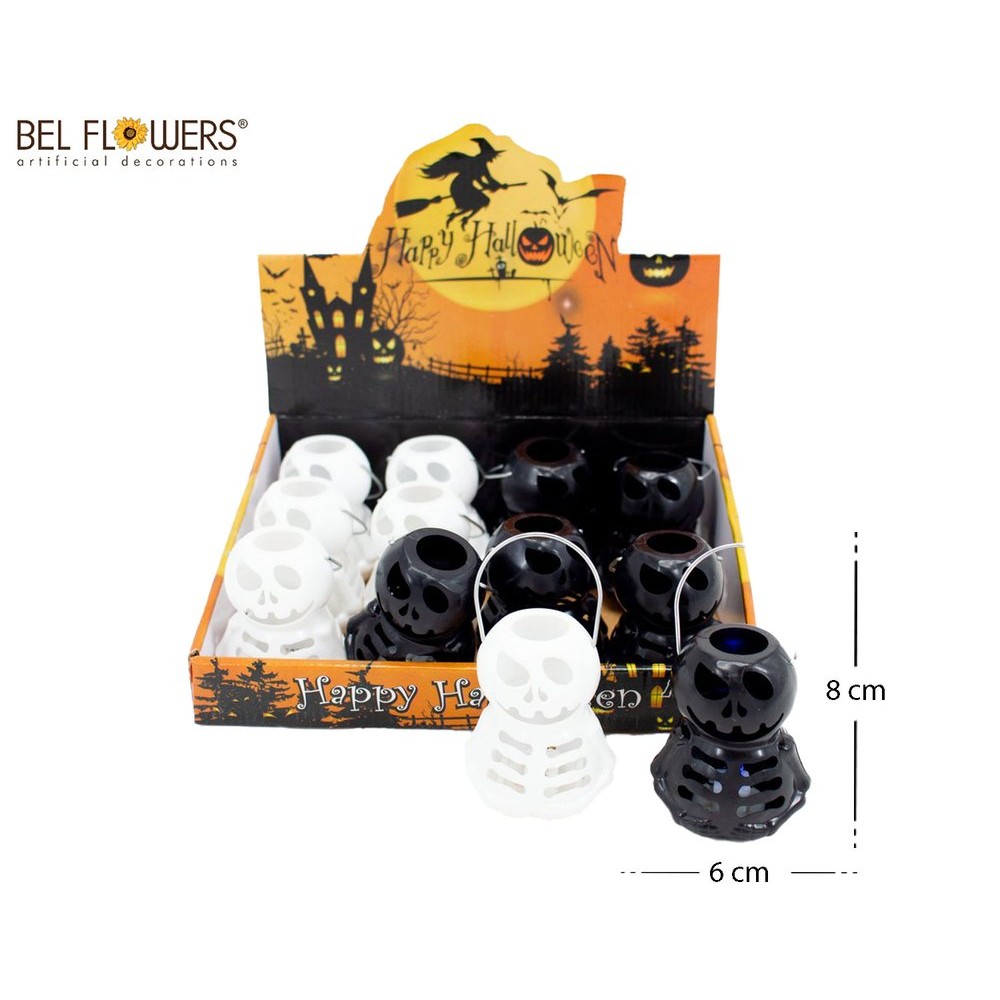 71999 8050260097977 BFJH302-09797 halloween lumino in plastica scheletro bianco e nero