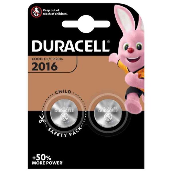 72797 5000394203884 CR2016_DU20B2 BATTERIE A BOTTONE 3V LITIO DURACELL CR2016 BL.2PZ