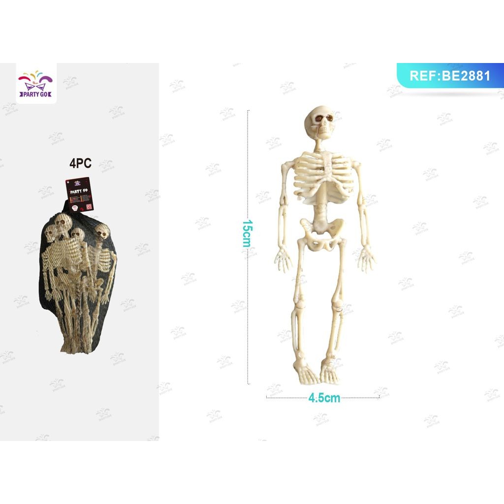 72907 8058617982518 BE2881 halloween set 4pz teschi da appendere in retina
