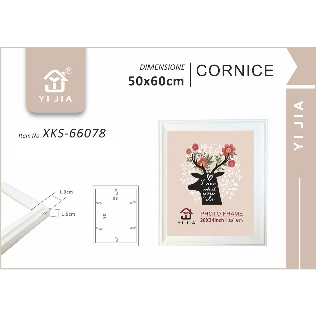73012 8001684660780 XKS-66078 cornice per foto in vetro con bordo effetto legno classici 50x60cm