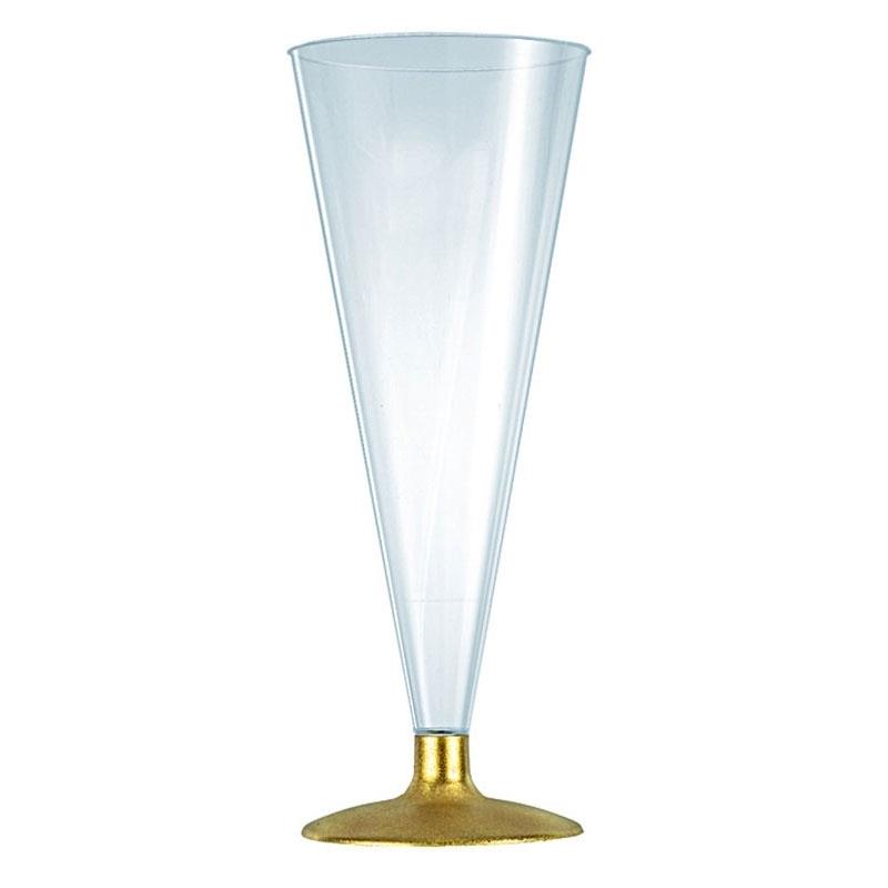 73127 8008570602558 125462 VISCIO flute champagne 6pz di plastica trasparente/oro