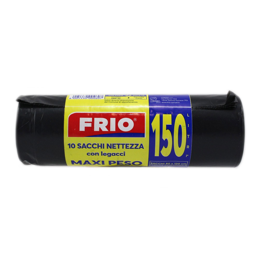73362 8005330004607 8005330004607 sacchi condom. indiff. 150lt 10pz 80x120cm nero frio
