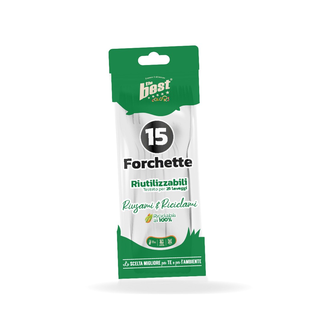 73460 8053670582736 BEST 179 coord. bianco forchette riutilizzabili 15pz
