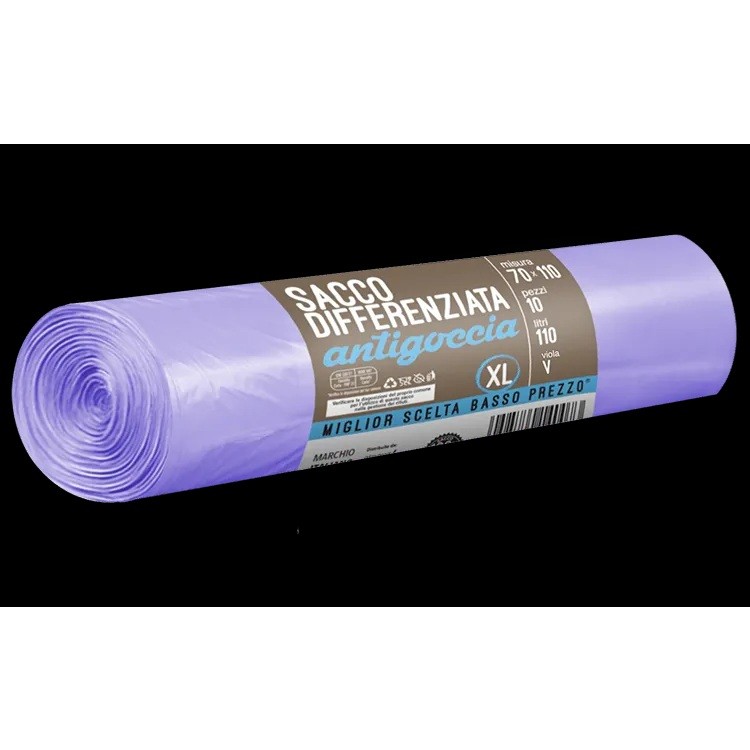 73469 8058774140080 4140080 sacchi condom. diff. 110lt 10pz 70x110cm viola