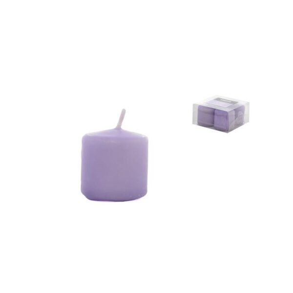 74258 3120370598642 59864 CP CANDELA SET 4 CILINDRICHE CM.4X3.7 LAVANDA