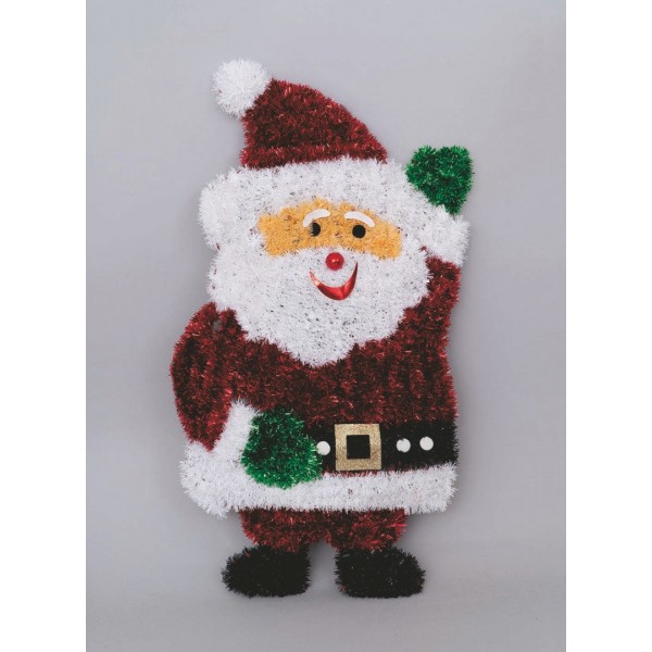 74534 8019959479715 AP-47971 decoro natalizio per porta in pvc forma babbo natale 30x60cm dec.filo rosso