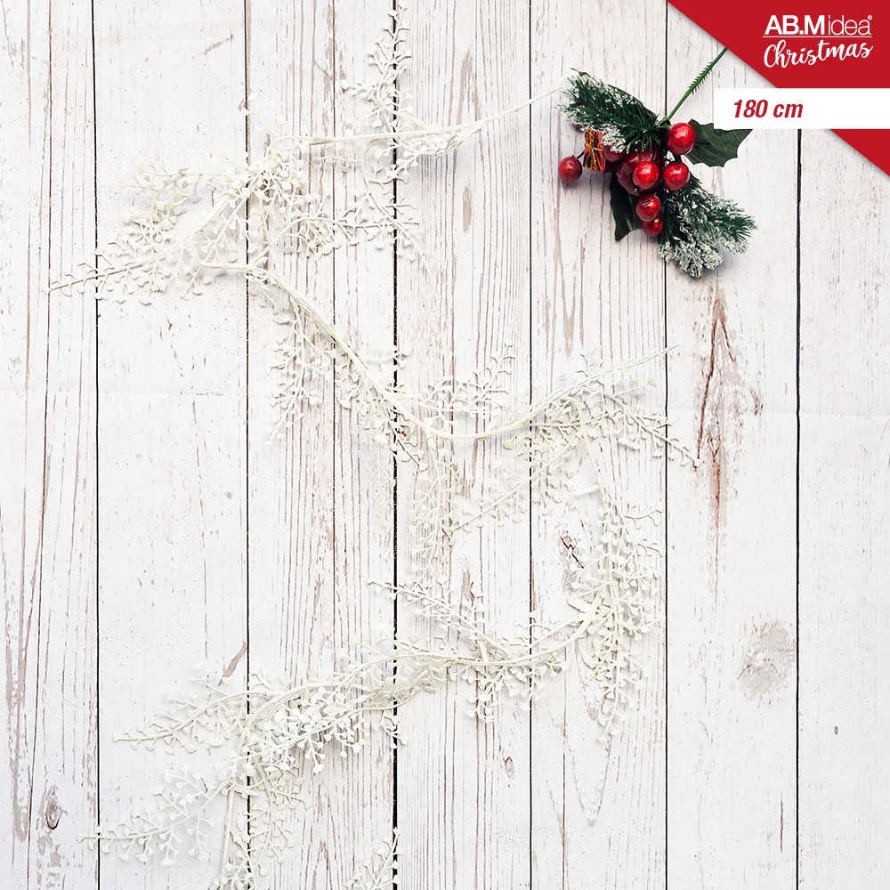 74819 8050767647408 HX959861 ghirlanda foglie 180cm bianco