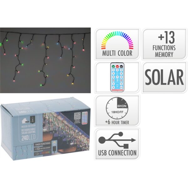 75080 8721037212151 AEX100250 tenda aex energia solare 240 led cavo verde l780cm con cavo 3m multiolor con telecomando