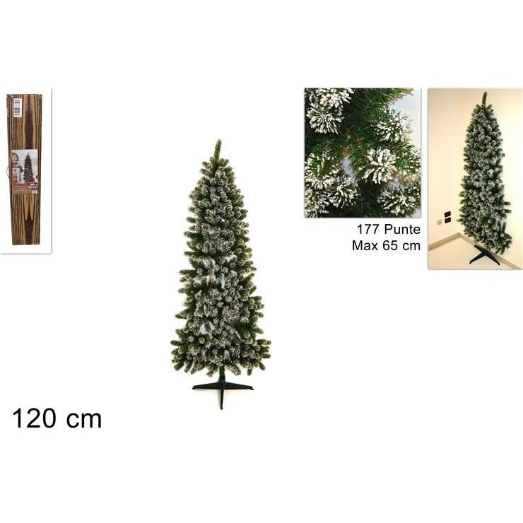 75119 8033113688560 CA010879 ALBERO DI NATALE A PARETE INNEVATO H120CM 177 PUNTE