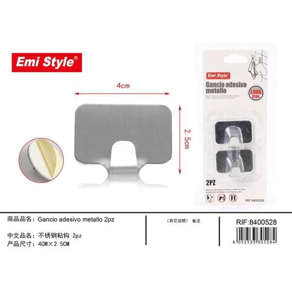 75393 8052533305284 8400528 EMI GANCIO ADESIVO IN METALLO