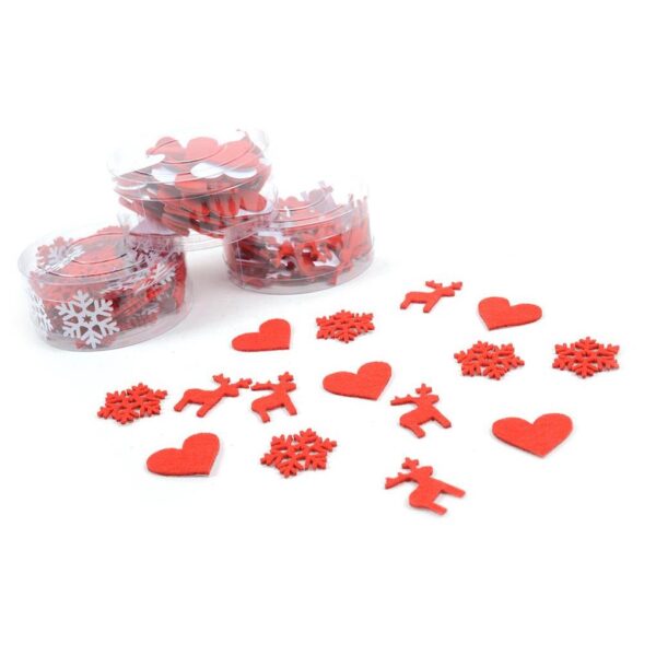 75575 8034052377669 77669 DECORO NATALIZIO IN PANNOLENCI ADESIVE ROSSE
