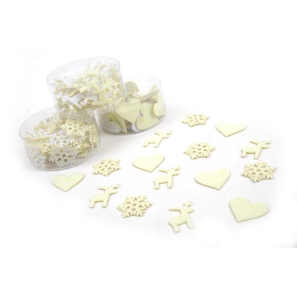 75576 8034052377683 77683 DECORO NATALIZIO IN PANNOLENCI ADESIVE CREMA