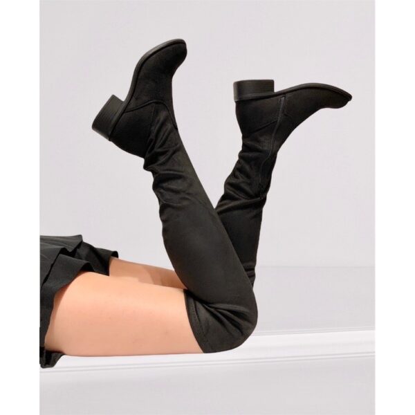 75770 9200000757701 G618 scarpe donna stivali in camoscio tacco basso