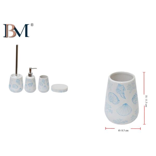 76355 636946732325 BM-36017 BICCHIERE PORTASPAZZOLINI IN CERAMICA