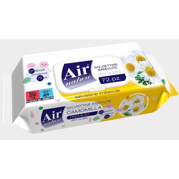 76526 8059602520647 520647 SALVIETTE IMBEVUTE AIR NATURE 72PZ CAMOMILLA