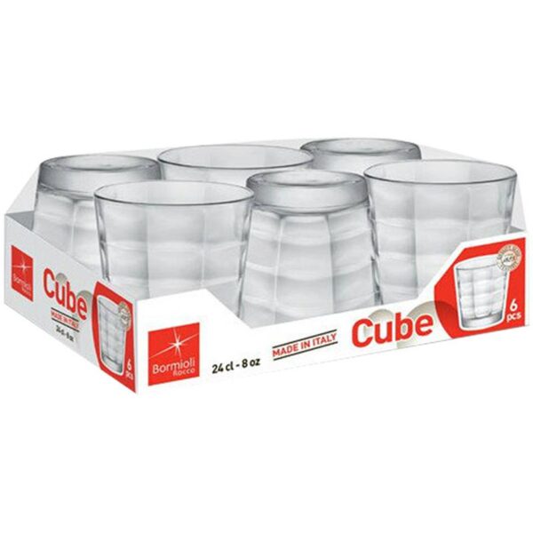 76584 8004360081626 178405 VISCIO SET 6 BICCHIERI ACQUA 240CC CUBE VETRO