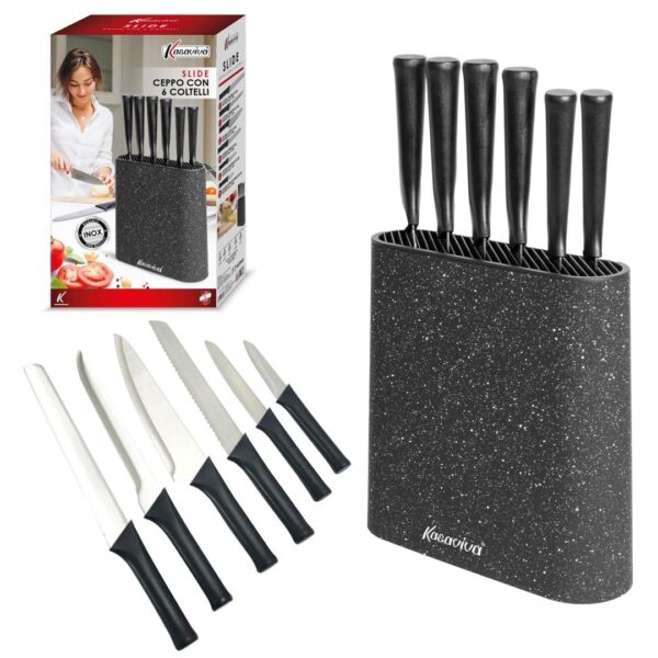 76716 8034116433164 1643316 SAIS CEPPO CON 6 COLTELLI SLIDE