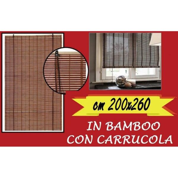 77160 8024258044243 TENDE0118 TAPPARELLA BAMBOO C/CARRUCOLA CM.200 X 260