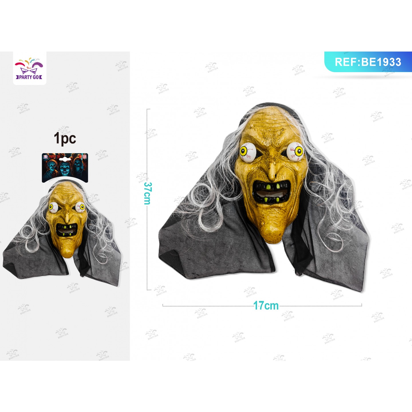 77309 8058617307335 BE1933 halloween maschera da vecchietta assassina