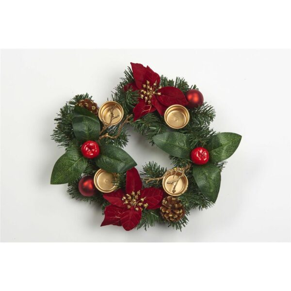 78364 3120370471822 47182 CENTROTAVOLA NATALIZIA PORTA TEA LIGHT ROSSA ORO