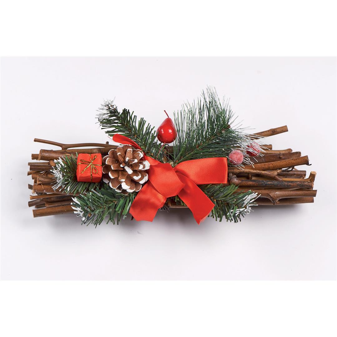 78372 3120370518466 51846 CENTROTAVOLA NATALIZIA VIMINI ROSSO L.30 CM