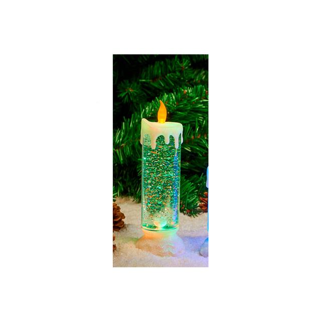 78391 3120370585765 58576 DECO CANDELA LED GLITTER ACQUA LUMINOSA H24CM