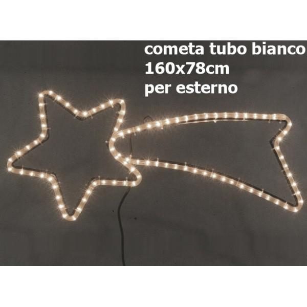 78430 8019959715400 EL-71540 FIGURA TUBO LED DA ESTERNO 230V 208 LUCI DI NATALE STELLA COMETA CM.160 X 78 COLOR BIANCO