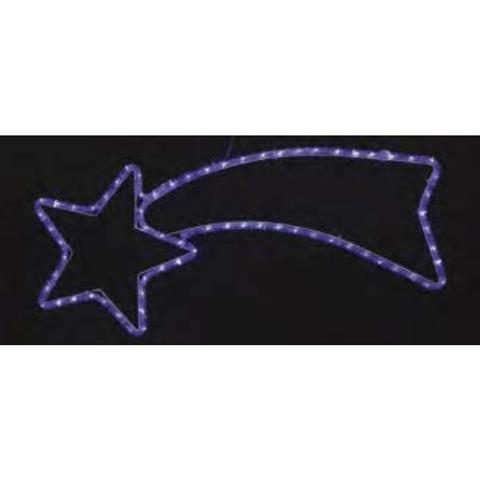 78450 8019959747937 EL-74793 FIGURA TUBO LED DA ESTERNO 230V LUMINOSO FISSO 72 LUCI DI NATALE STELLA COMETA 28 X 70CM &SPINA IP44 CAVO 2M COLOR BLU