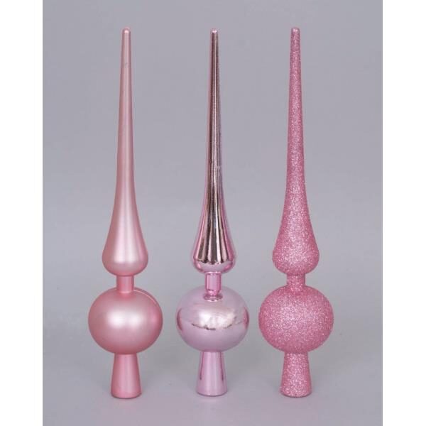 78494 8019959638051 PU-63805 PUNTALE PER ALBERO DI NATALE METALIZ.SATINATO Ø30CM GLITTER ROSA