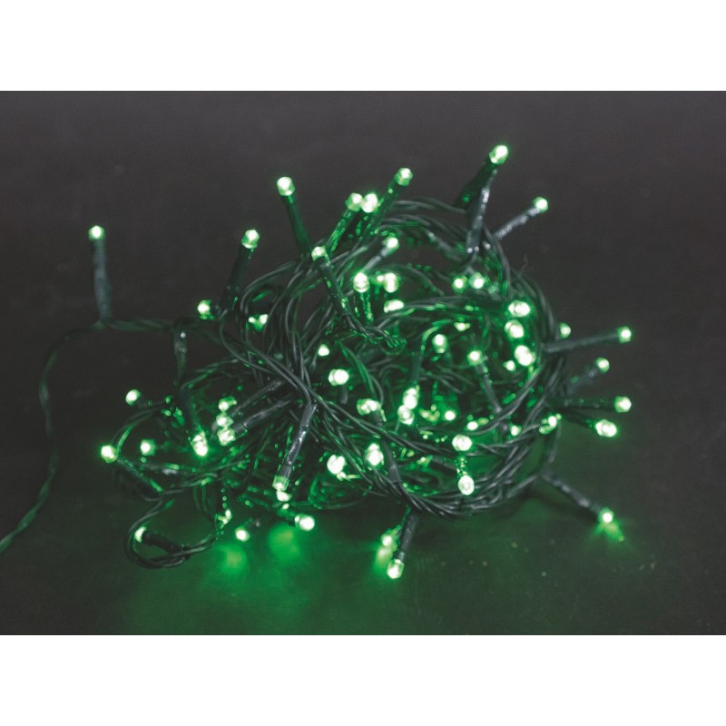 78606 8019959210943 EL-73843V ►catena led 25m 500 luci di natale verde da esterno con spina ip44 cavo 5m verde 8 giochi