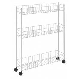 78889 8002523414335 184886 VISCIO carrello cucina extra-slim bianco cm.58x16x72