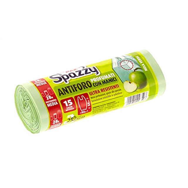 78929 8001410098528 DOM9649 SACCHI PATT. DOMOPACK SPAZZY 28LT MELA VERDE 15PZ