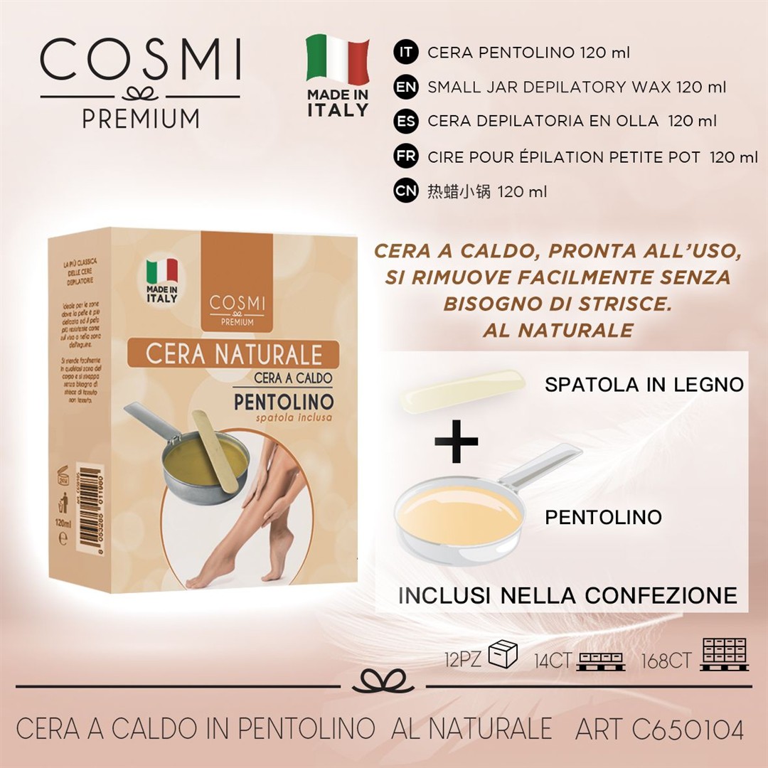 79488 8053285011867 1002364 depil. cosmi cera a caldo in pentolino al naturale 120ml