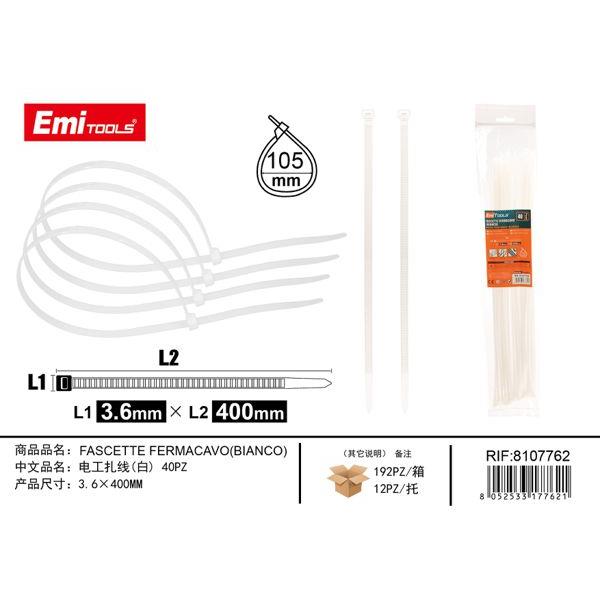 79587 8052533177621 8107762 EMI FASCETTE NYLON 400X3.6MM 40PZ