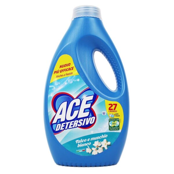 79755 8001480720817 8001480720817 DETERSIVO BUCATO ACE LAVATRICE LIQ.25 LAV. TALCO E MUSCHIO